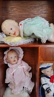 Ashton Drake Picture Perfect Babies Porcelain Mini-Dolls with display case