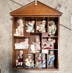 Ashton Drake Picture Perfect Porcelain Baby Dolls in Wooden Display Cabinet