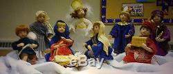 Ashton Drake Porcelain Nativity 9 piece Set of Dolls All NICE in box with certif