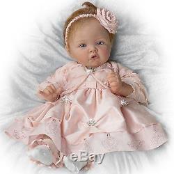 Ashton Drake Pretty As A Princess Lifelike Baby Doll By Elly Knoops with basket