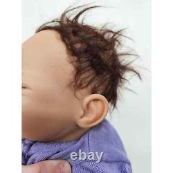 Ashton Drake Reborn Baby Doll Sleeping Baby Girl Brown Hair Weighted