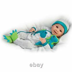 Ashton Drake Ryan and Rex So Truly Real Poseable Baby Doll With Plush Dinosaur
