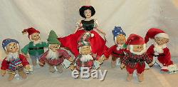 Ashton Drake Snow White & Seven Dwarfs Christmas Cottage & Dolls Complete Set