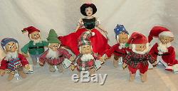 Ashton Drake Snow White & Seven Dwarfs Christmas Cottage & Dolls Complete Set