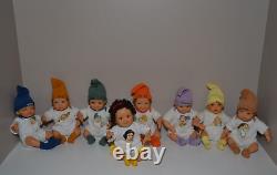 Ashton Drake Snow White & Seven Dwarfs Complete Set Of 8 Dolls withauthenticity