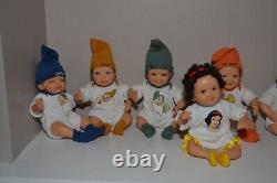 Ashton Drake Snow White & Seven Dwarfs Complete Set Of 8 Dolls withauthenticity