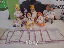 Ashton-Drake Snow White and The Seven Dwarfs 6 Doll Collection Complete WithCOAs