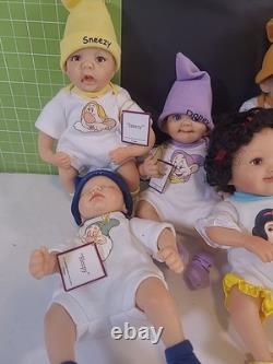 Ashton-Drake Snow White and The Seven Dwarfs 6 Doll Collection Complete WithCOAs