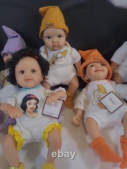 Ashton-Drake Snow White and The Seven Dwarfs 6 Doll Collection Complete WithCOAs