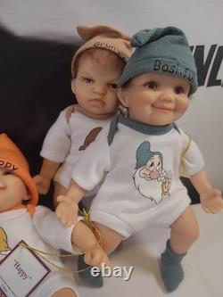 Ashton-Drake Snow White and The Seven Dwarfs 6 Doll Collection Complete WithCOAs