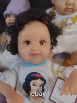 Ashton-Drake Snow White and The Seven Dwarfs 6 Doll Collection Complete WithCOAs