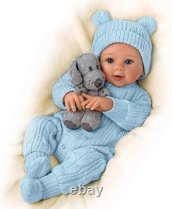 Ashton-Drake So Truly Real Aiden My Snuggle Pup Baby Doll Plush Dog Set