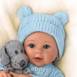 Ashton-Drake So Truly Real Aiden My Snuggle Pup Baby Doll Plush Dog Set