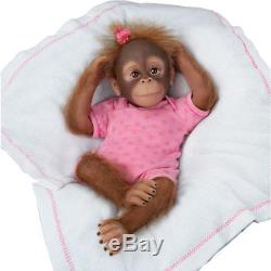 Ashton Drake So Truly Real Baby Novi Monkey Breathing Baby Doll New 18