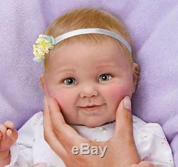 Ashton Drake Sweet Cheeks Touch-Activated giggles coos Poseable Baby Doll
