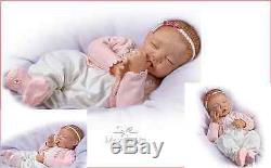 Ashton Drake Sweet Dreams Little Ava Newborn Baby doll hand-applied hair
