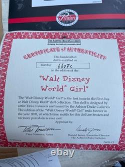 Ashton Drake Walt Disney World Boy & Girl 16 Porcelain Dolls New In Box Coa