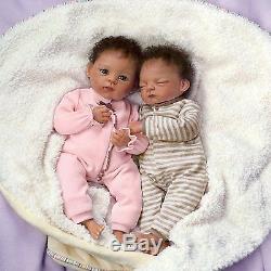 Ashton Drake Waltraud Hanl Jada And Jayden Poseable Twin Baby Doll Set