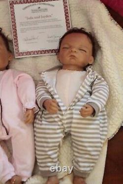 Ashton-Drake Waltraud Hanl Jada And Jayden Vinyl Twin Baby Doll Set