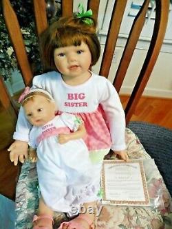 Ashton Drake / Waltraud Hanl Set Of 2 Dolls A Sister's Love With Coa