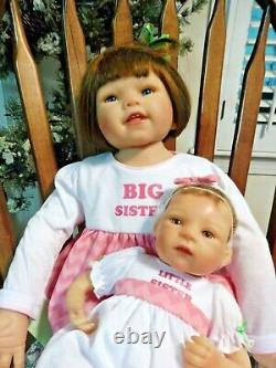 Ashton Drake / Waltraud Hanl Set Of 2 Dolls A Sister's Love With Coa