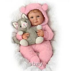 Ashton-Drake Zoe My Snuggle Kitten Lifelike Baby Girl Doll with Plush Cat 17.5