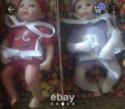 Ashton Drake created Sherry Rawn Rare M&M Baby Dolls New Complete set of 10