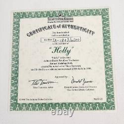 Ashton-drake Galleries 1998 Holly Christmas Doll Porcelain Certificate & Stand