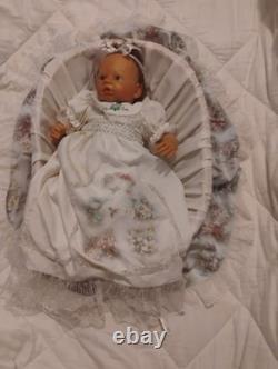 AshtonDrake Ruby Doll With Orig. Bassinet/Artist Lena Liu/So Truly Real/ Very Nice