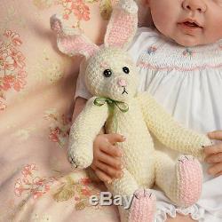 Bunny Hugs Lifelike Poseable Baby Girl Doll With Bunny Friend The Ashton-Drake