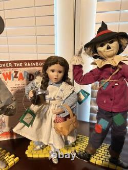 COLLECTORS 3 Porc DOLLs DOROTHY, Tin Man, Scarecrow Ashton Drake Gall Free Shipp