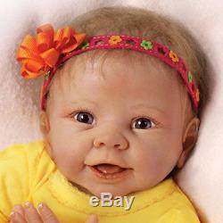 Collectible Interactive Realistic Newborn Baby Girl Doll 18'' Vinyl Made In USA
