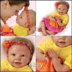 Collectible Interactive Realistic Newborn Baby Girl Doll 18'' Vinyl Made In USA