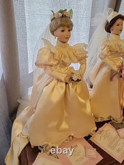 Collection of all 4 Ashton Drake Galleries 1900s Wedding Dress porcelain dolls