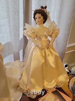 Collection of all 4 Ashton Drake Galleries 1900s Wedding Dress porcelain dolls