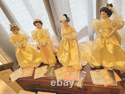 Collection of all 4 Ashton Drake Galleries 1900s Wedding Dress porcelain dolls