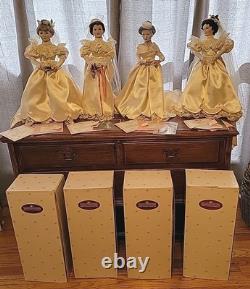 Collection of all 4 Ashton Drake Galleries 1900s Wedding Dress porcelain dolls