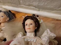 Collection of all 4 Ashton Drake Galleries 1900s Wedding Dress porcelain dolls