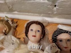 Collection of all 4 Ashton Drake Galleries 1900s Wedding Dress porcelain dolls