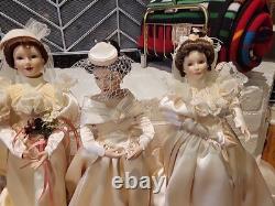 Collection of all 4 Ashton Drake Galleries 1900s Wedding Dress porcelain dolls