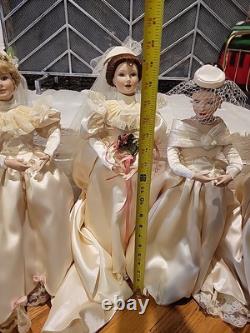 Collection of all 4 Ashton Drake Galleries 1900s Wedding Dress porcelain dolls