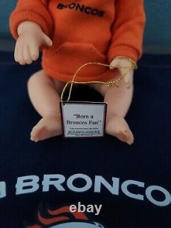 Complete set of 12 Ashton-Drake Denver Broncos collectible baby dolls