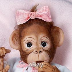 Cute as a Button Ashton Drake Monkey Doll by Cindy Sales 16 inches