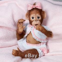 Cute as a Button Monkey Ashton Drake Girl Doll
