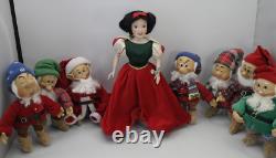 Disney Snow White & the Seven Dwarfs Christmas Porcelain Dolls Ashton Drake Set