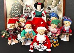 Disney Snow White & the Seven Dwarfs Christmas Porcelain Dolls by Ashton Drake