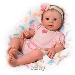 Ella Touch Activated 17'' Lifelike Baby Doll by Ashton Drake New