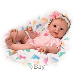 Ella Touch Activated 17'' Lifelike Baby Doll by Ashton Drake New