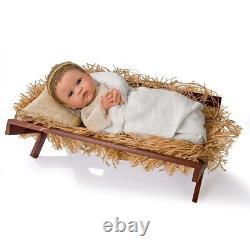 Jesus Our Savior Baby Doll With Realistic Manger Natural Fabrics by Ashton Drake