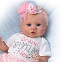 Kaylie's Sparkling Brand New, Poseable Weighted Hand Rooted Hair by Ashton Drake